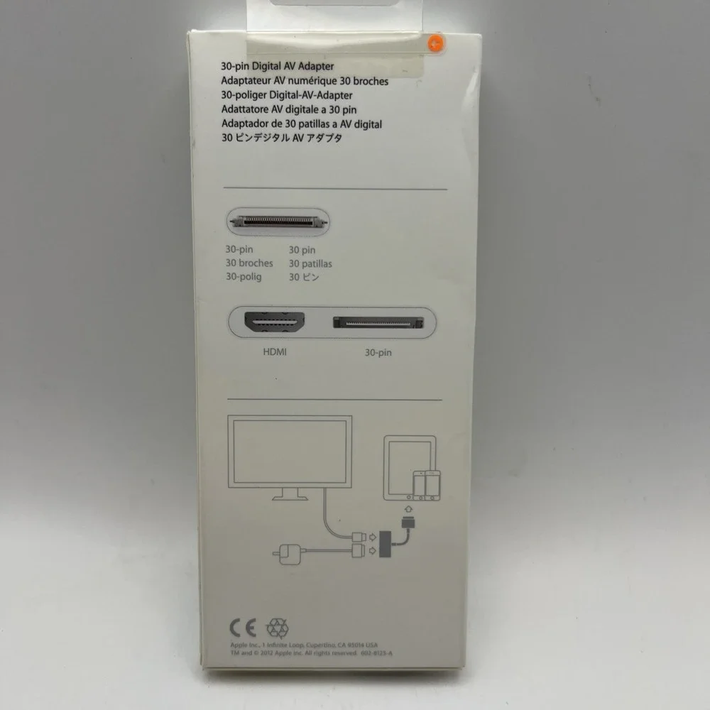 Apple 30-Pin Digital AV Adapter White MD098AM/A HDMI-compatible iPhone 4/4s New